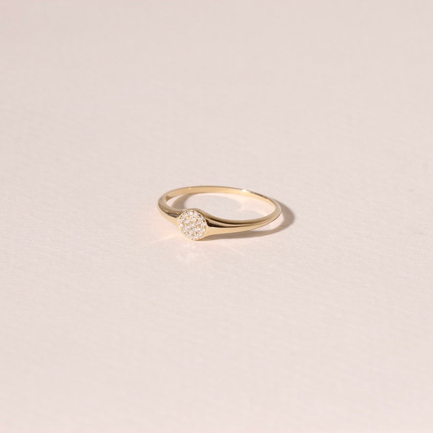 Diamond Pavé Signet Ring