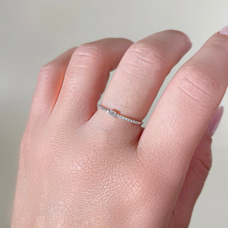 Diamond Pavé Baguette Ring