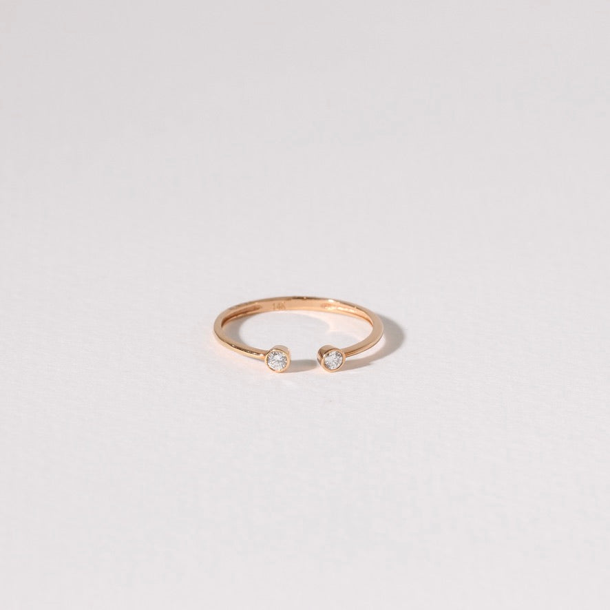 White Gold Diamond Bezel Cuff Ring