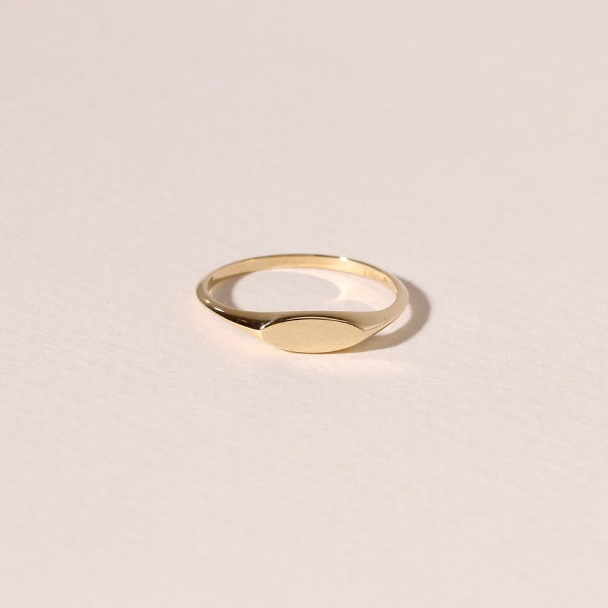 Gold Oval Signet Ring