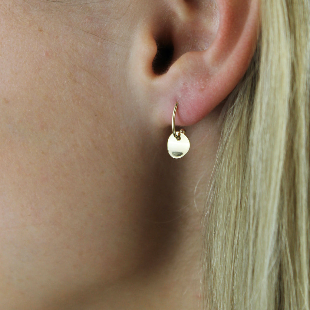 Hoop Disk Stud Earrings - LETRÉM