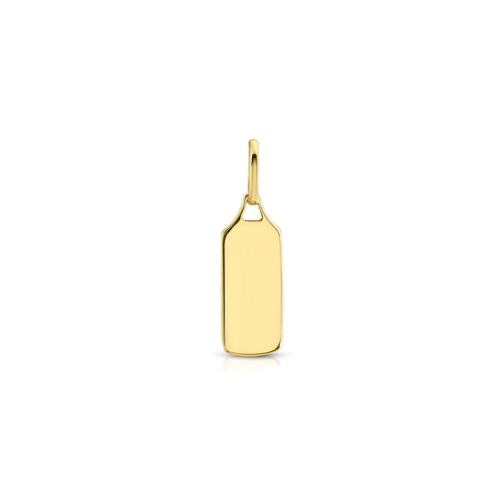 Gold Dog Tag Charm with free engraving - LETRÉM