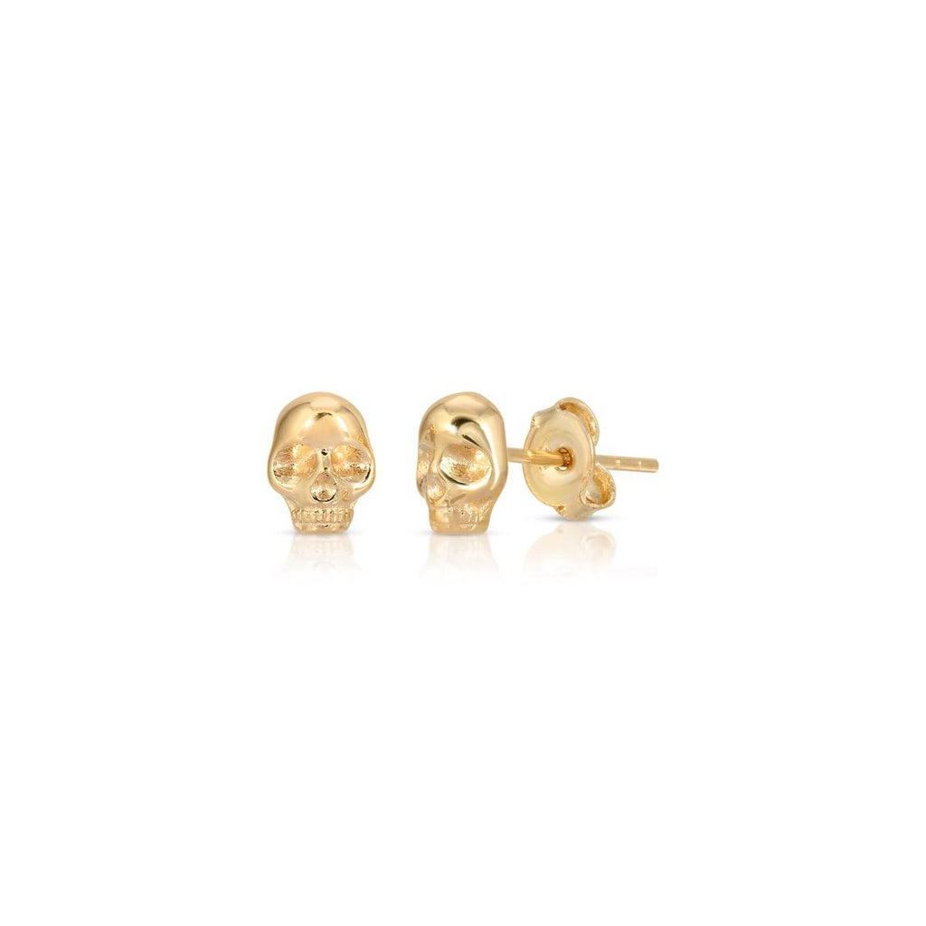 Gold Skull Stud Earrings - LETRÉM