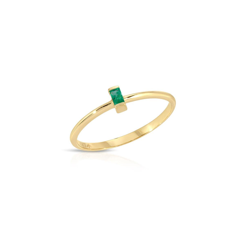 Green Emerald Baguette Ring - LETRÉM