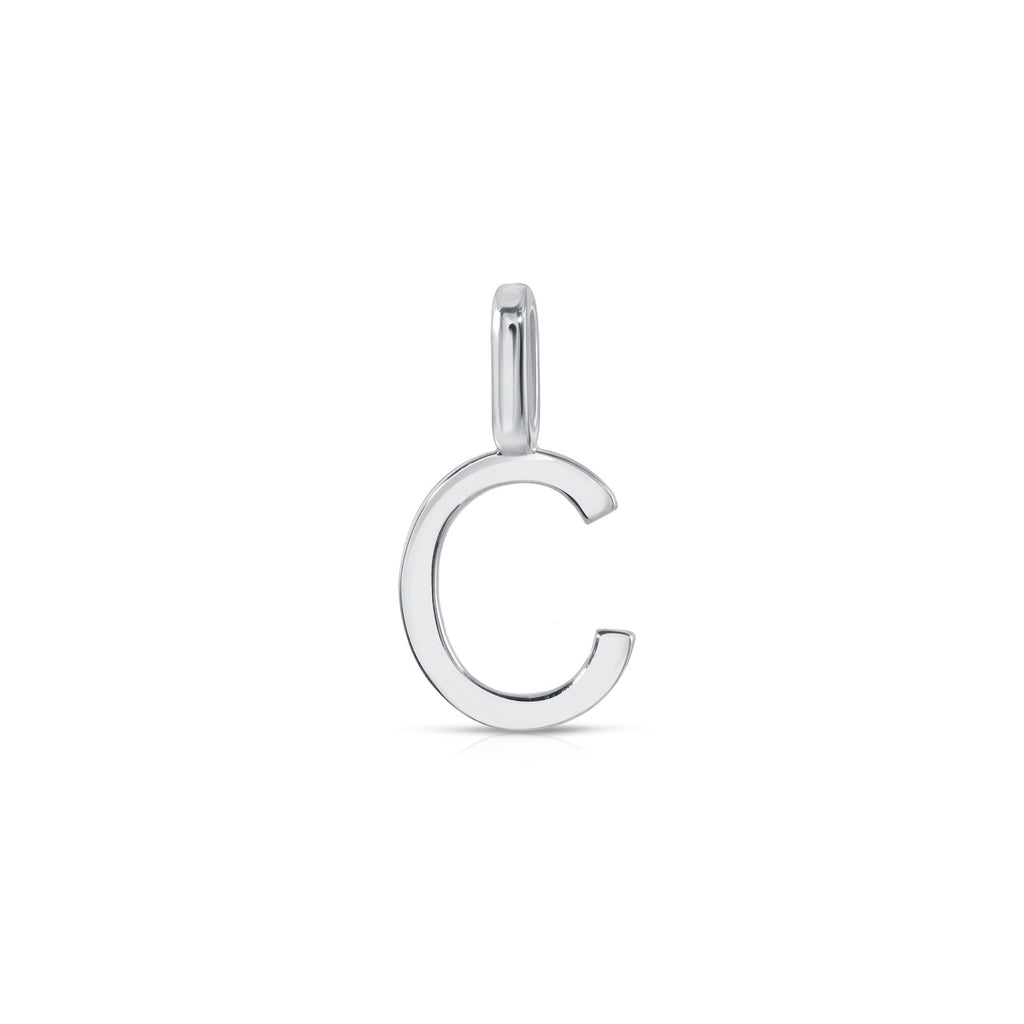 White Gold Initial Charm