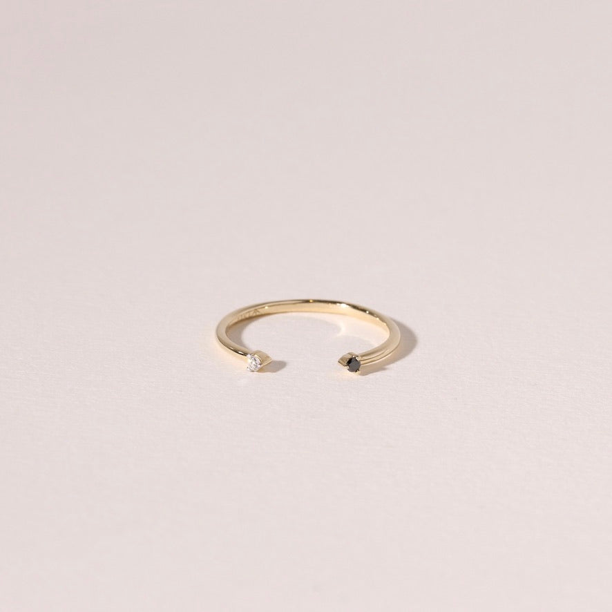 B&W Open Diamond Cuff Ring