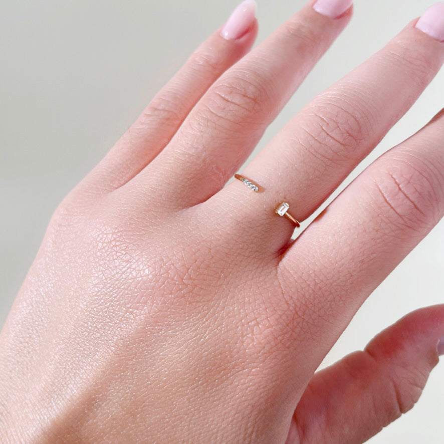 Diamond Baguette Cuff Ring