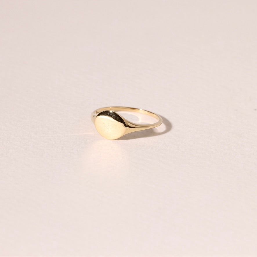 Round Gold Signet Ring