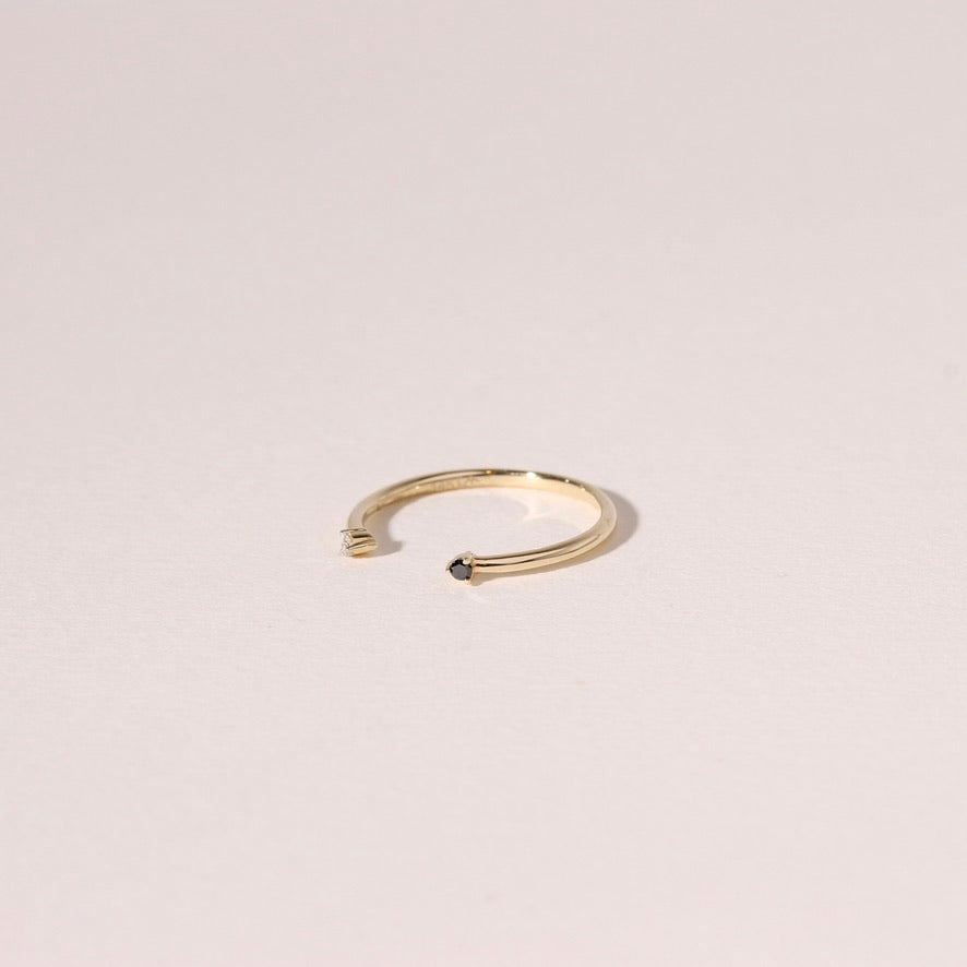 B&W Open Diamond Cuff Ring