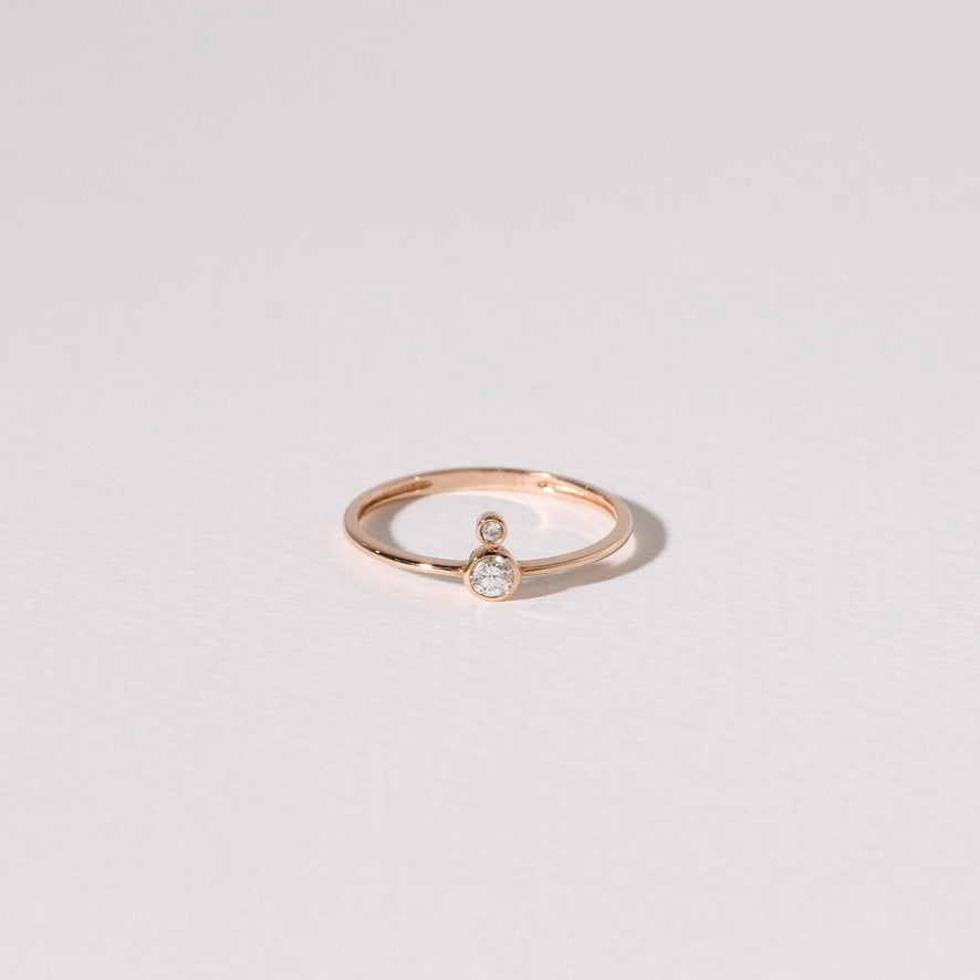 You & Me Diamond Bezel Ring