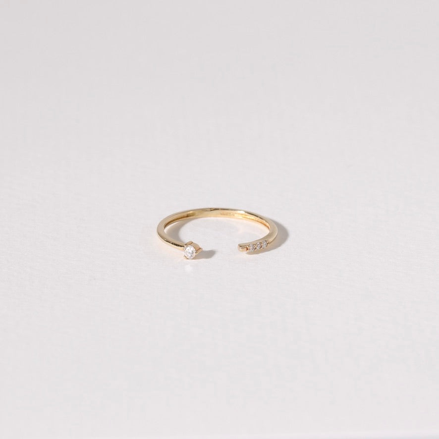 Round Diamond Cuff Ring