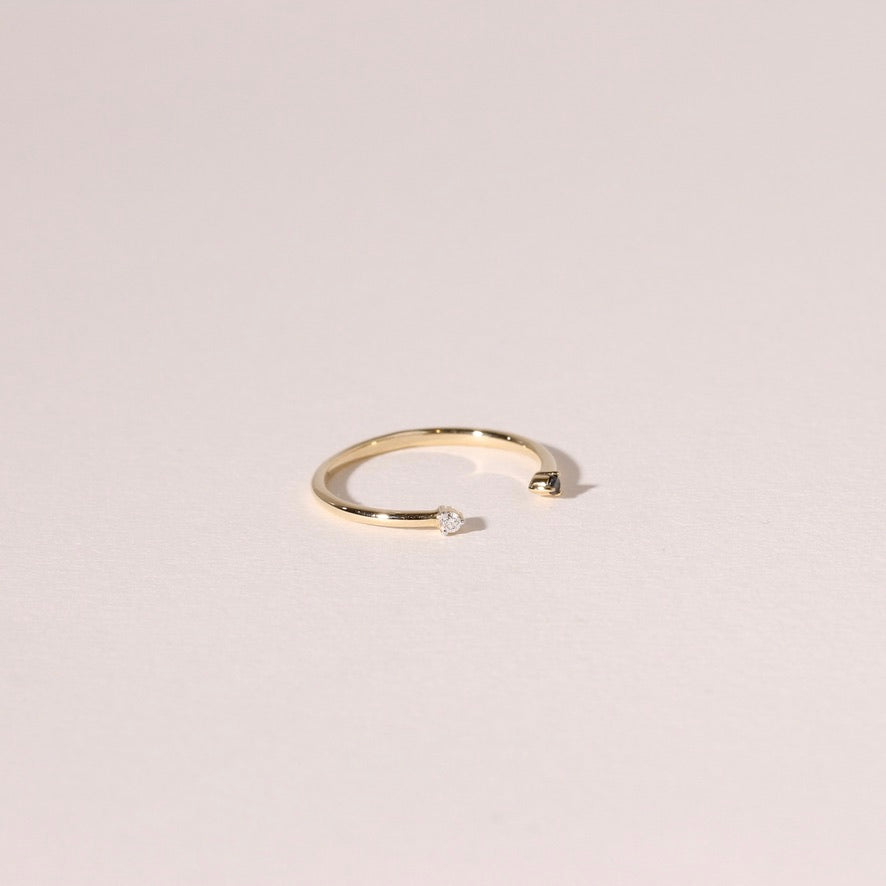 B&W Open Diamond Cuff Ring