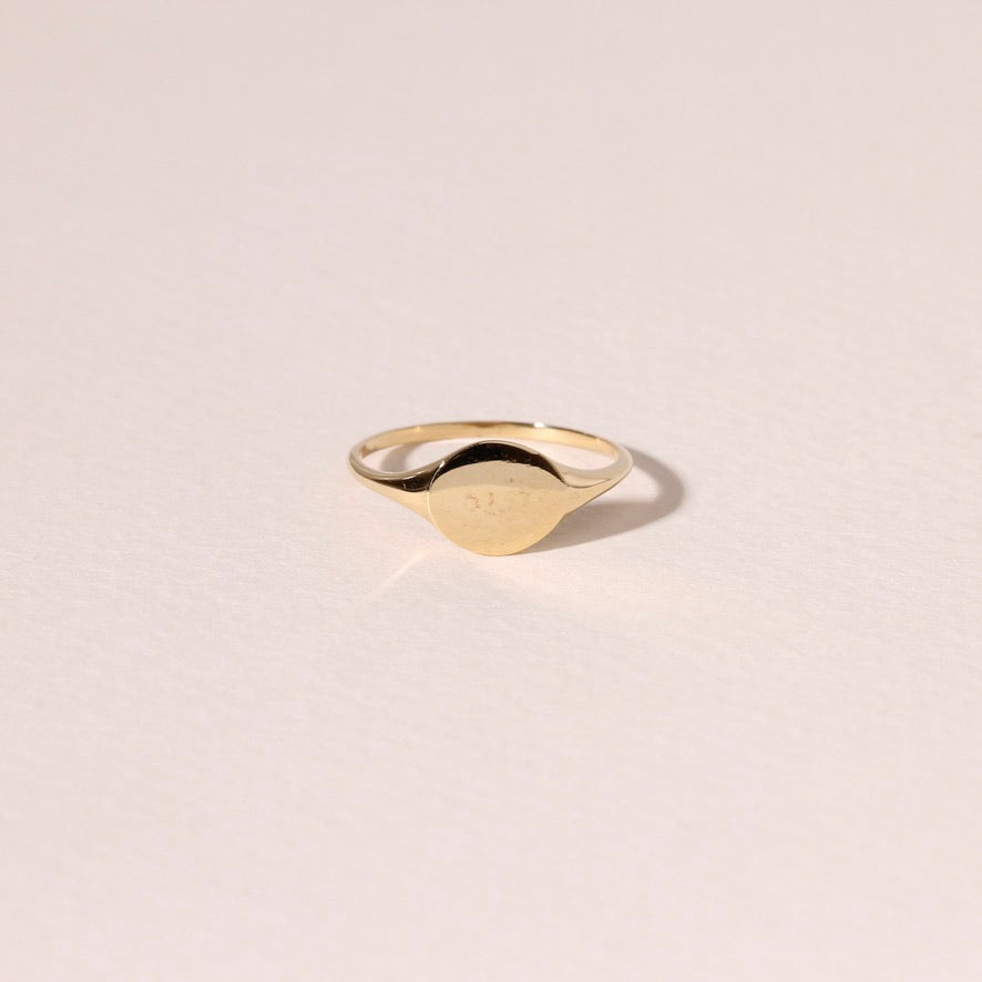 Round Gold Signet Ring