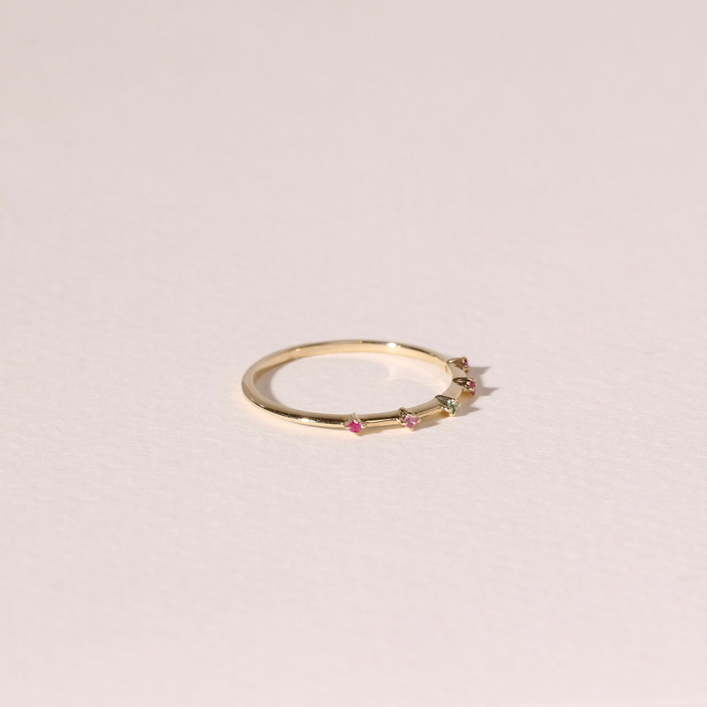 Rainbow Gemstone Station Ring