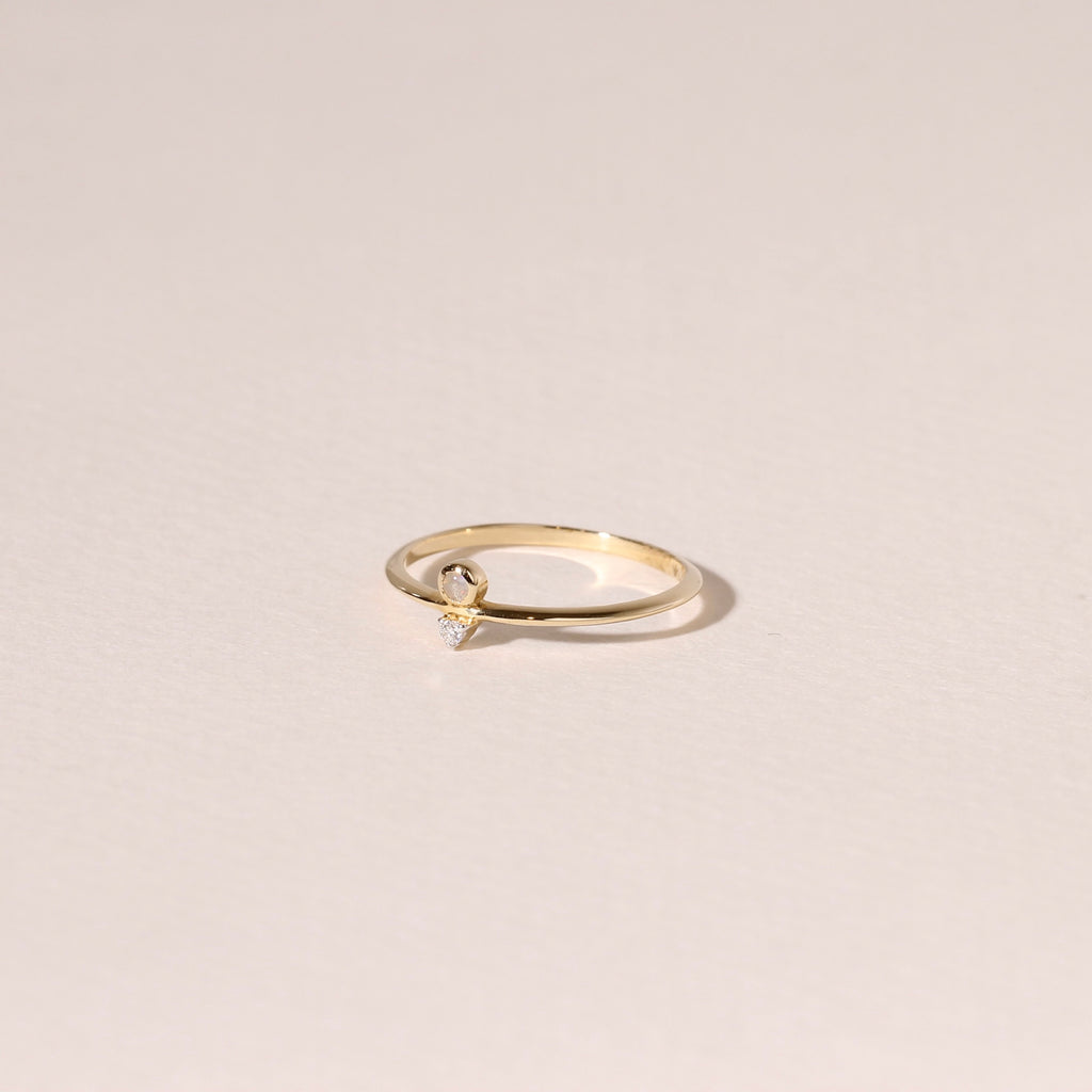 Dainty Diamond/Opal Ring