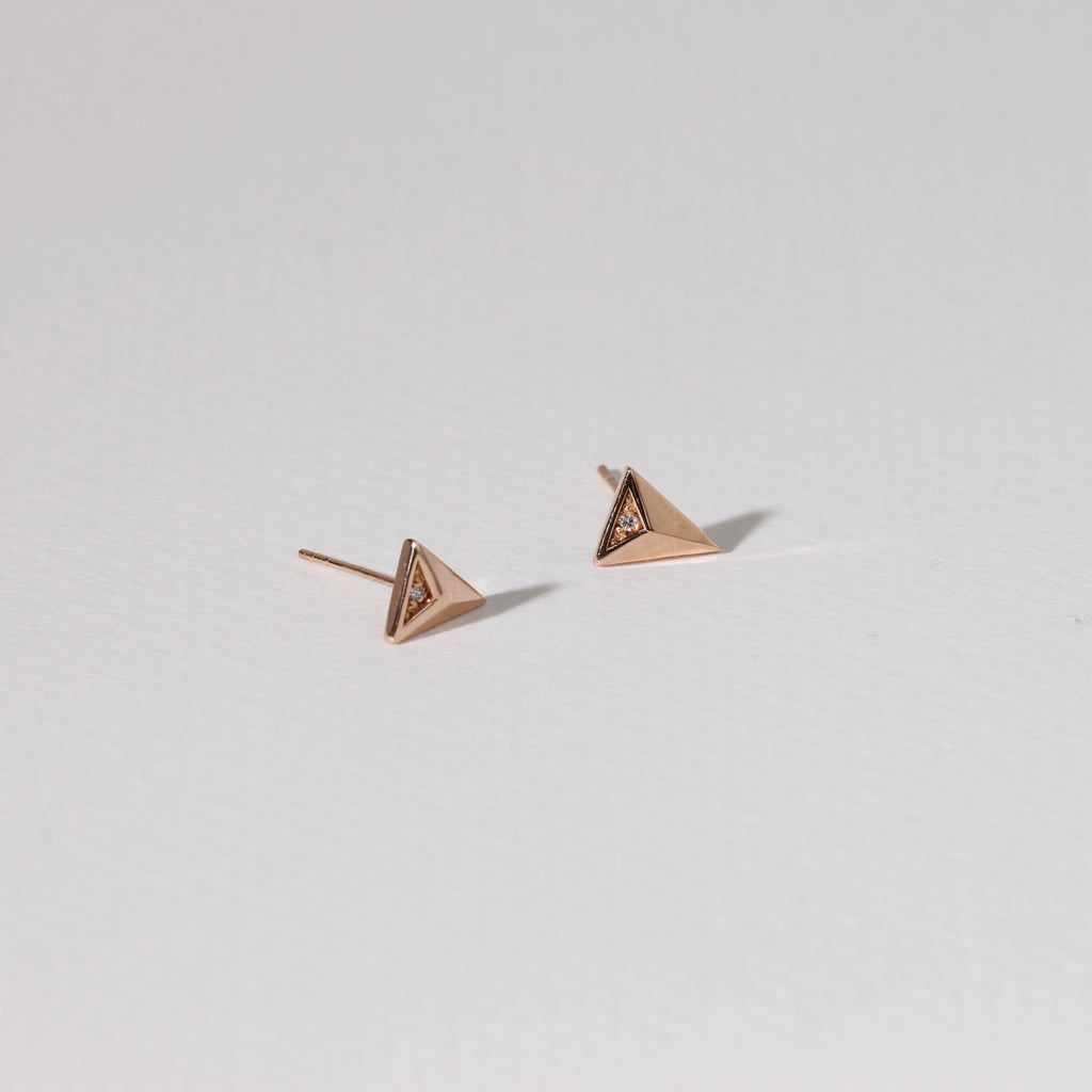 Rose Gold Diamond Dagger Studs