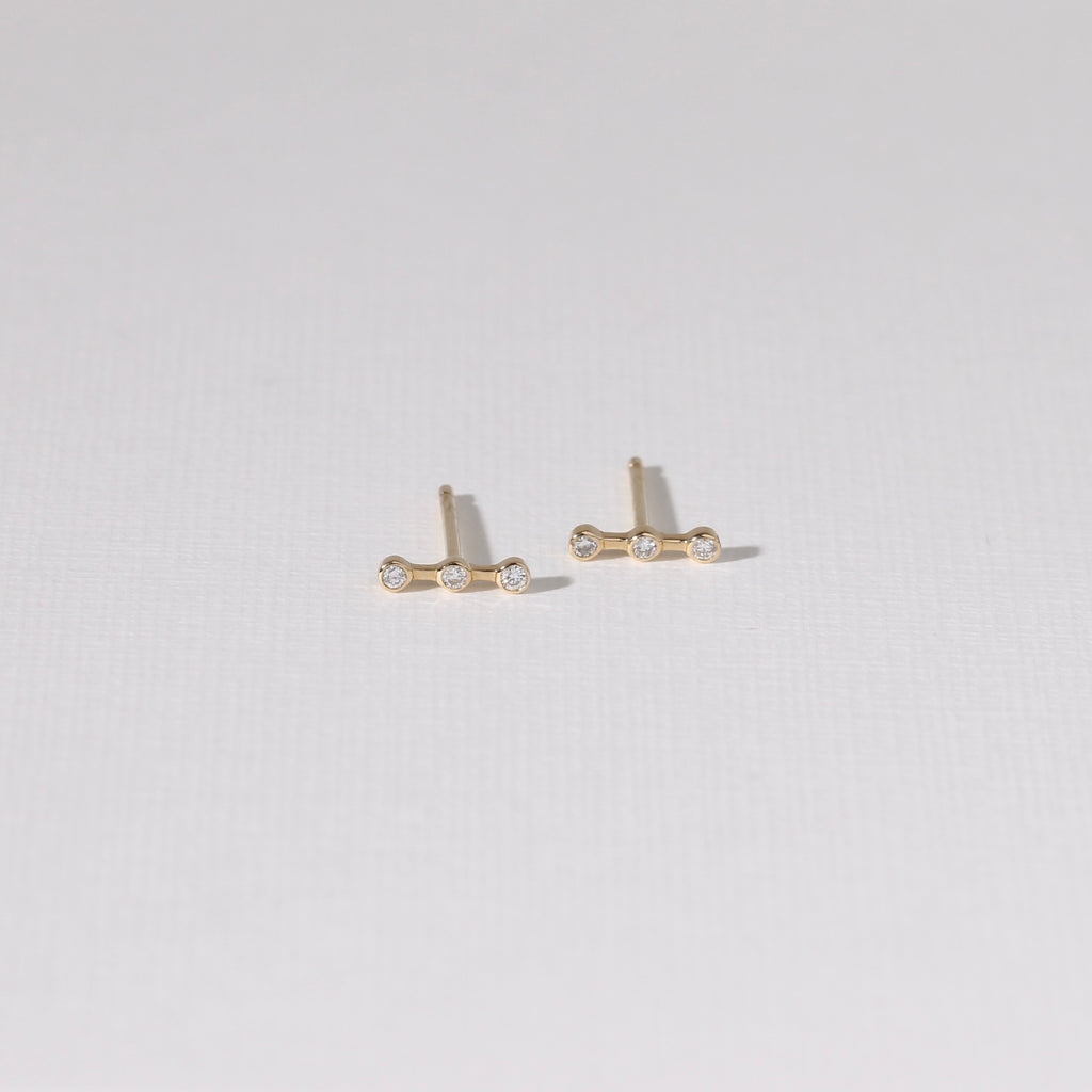 The Diamond Trio Line Studs