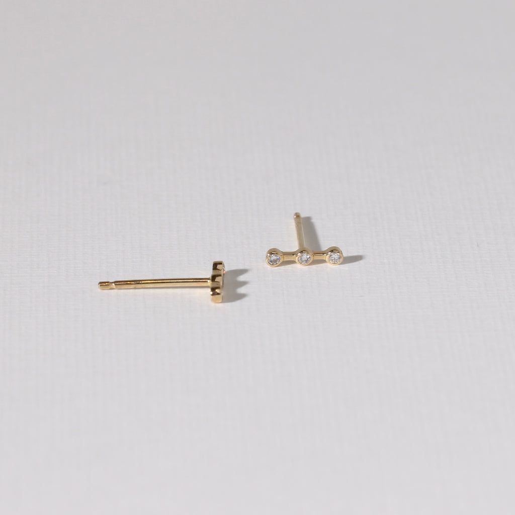 The Diamond Trio Line Studs