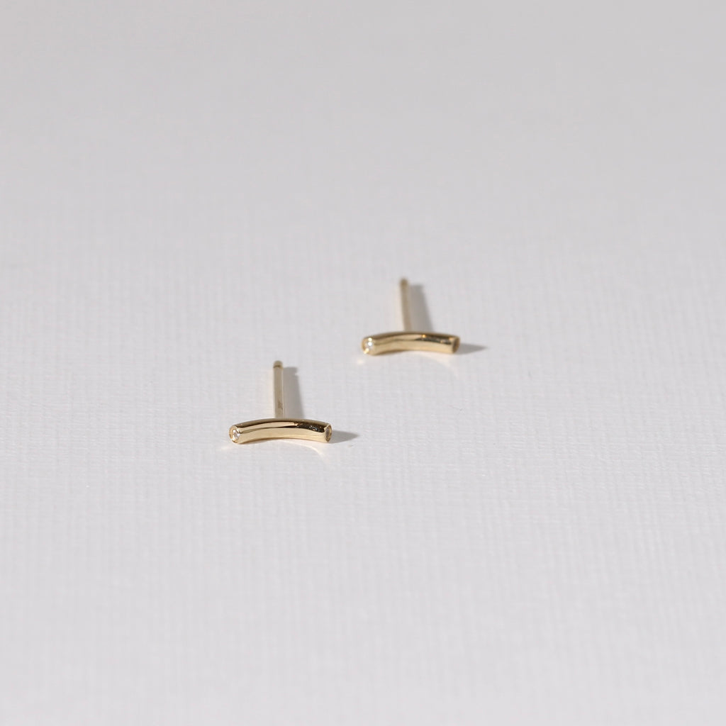 The Rounded Diamond Pipe Studs