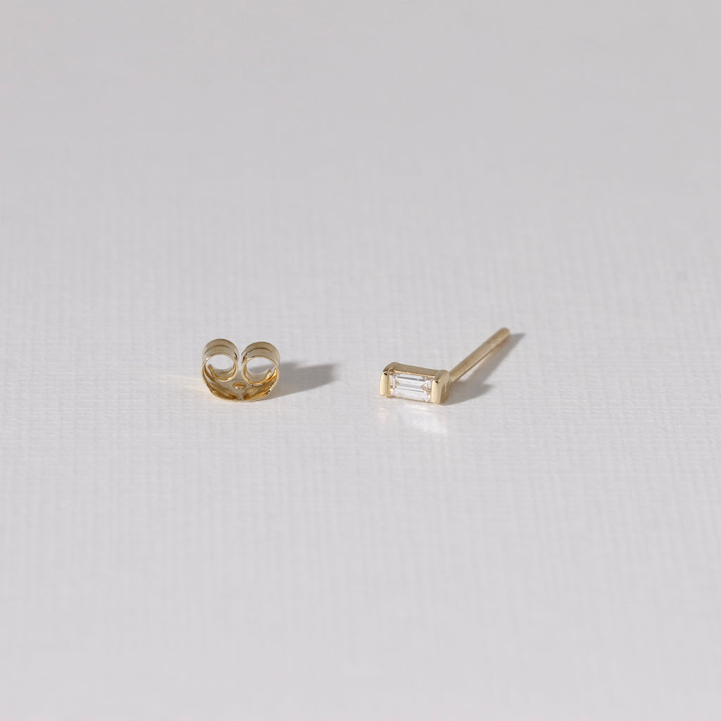 Diamond Baguette Stud Earrings