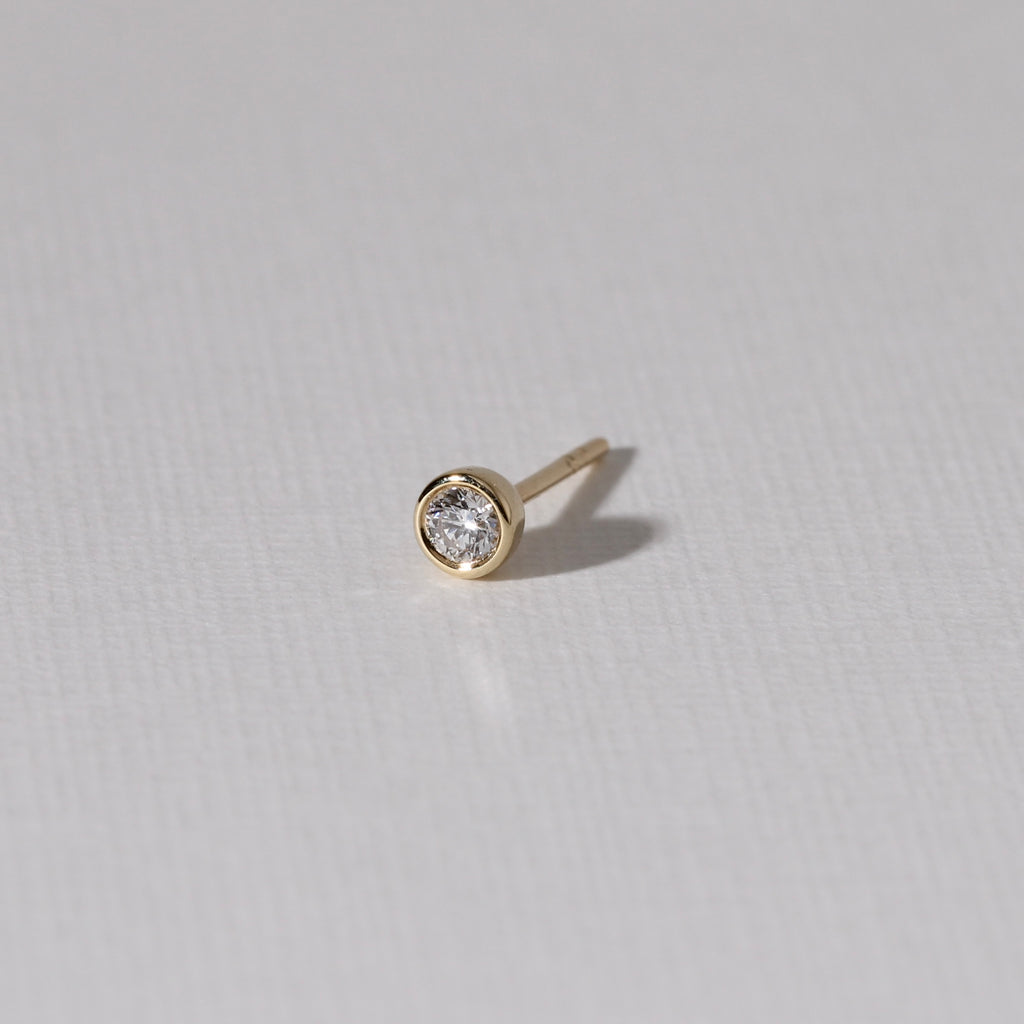 Diamond Bezel Stud Earrings