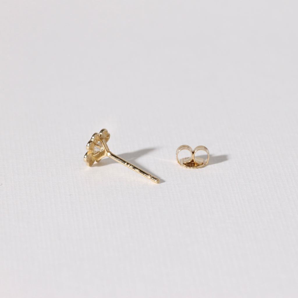 Diamond Clover Stud Earrings