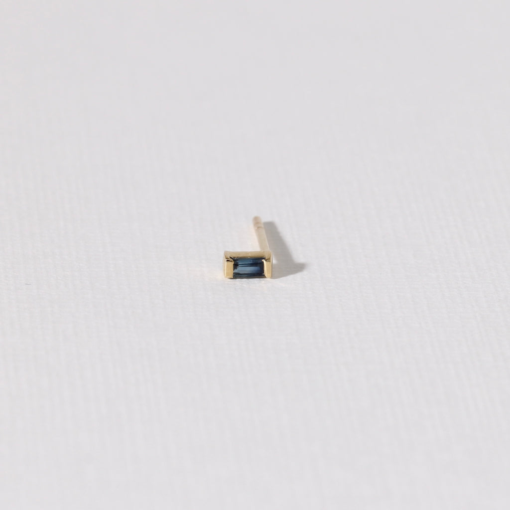Blue Sapphire Baguette Studs