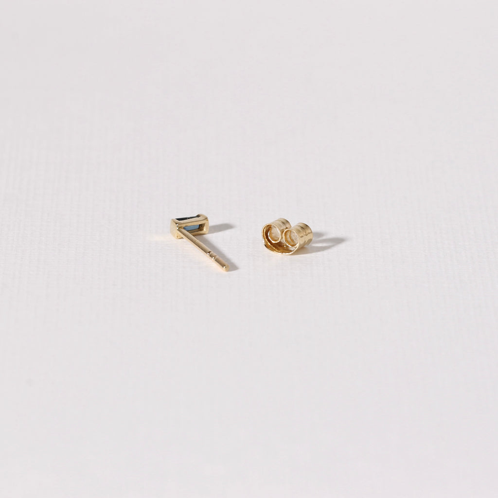 Blue Sapphire Baguette Studs