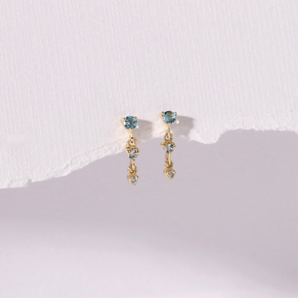 Blue Ombré Topaz Dangle Studs