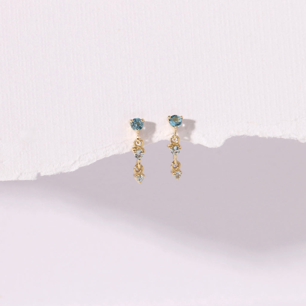 Blue Ombré Topaz Dangle Studs