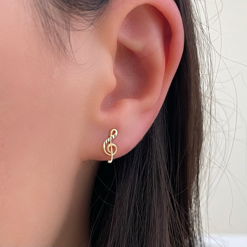 Music Note Stud Earrings