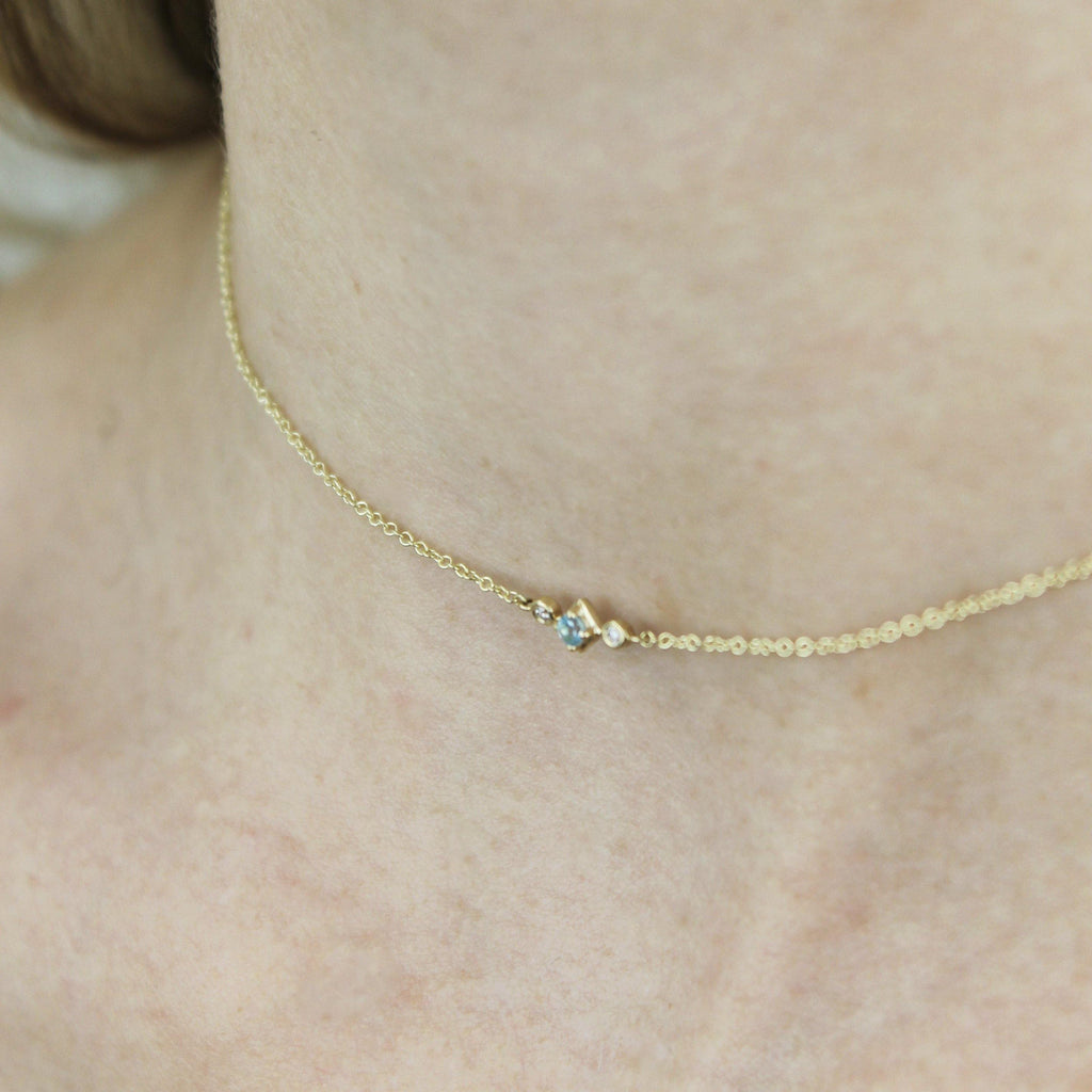 Diamond & Topaz Trio Necklace - LETRÉM