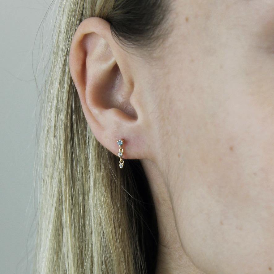Blue Ombré Topaz Dangle Studs - LETRÉM
