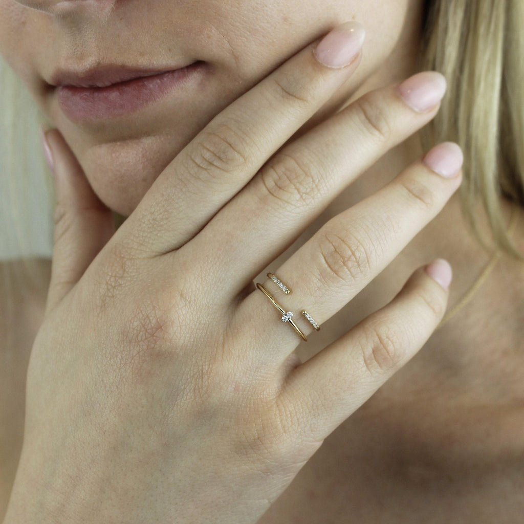 Dainty Diamond Duo Ring - LETRÉM