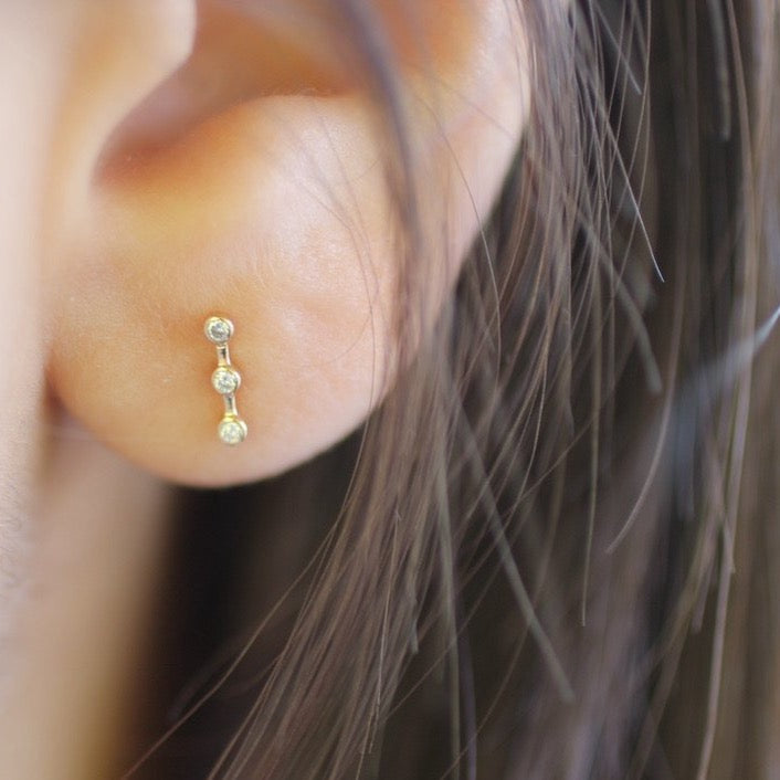 The Diamond Trio Line Studs - LETRÉM