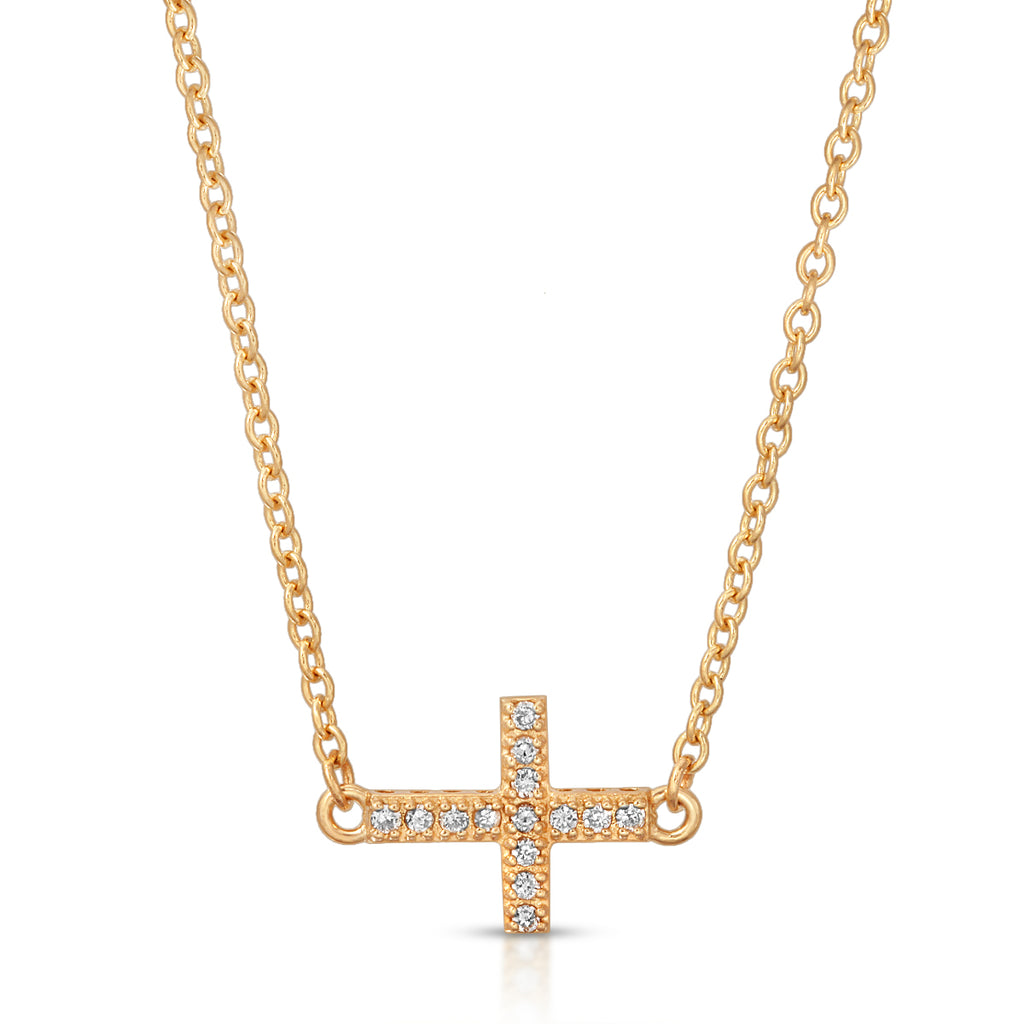 Diamond Double Sided Cross Necklace - LETRÉM