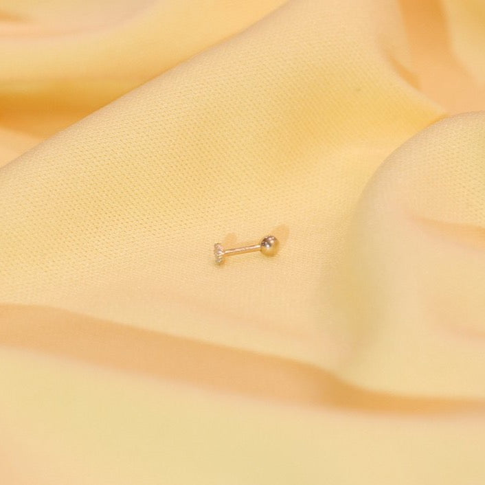 Diamond Pave Disk Threaded Stud - LETRÉM