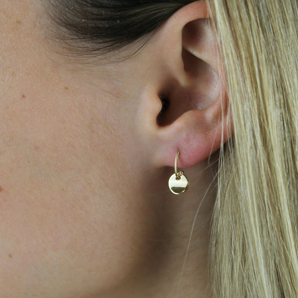 Hoop Disk Stud Earrings - LETRÉM