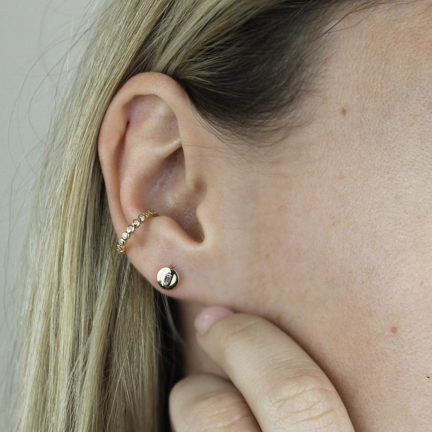 Diamond Baguette Disk Studs - LETRÉM