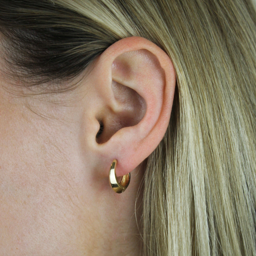 Gold Bold Hoop Earrings (L) - LETRÉM