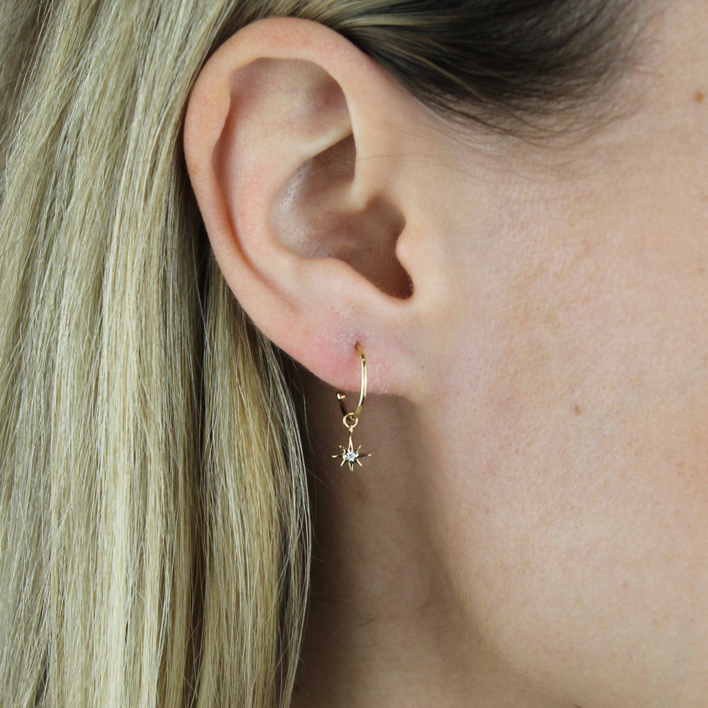 The Diamond Starburst Hoop Studs - LETRÉM