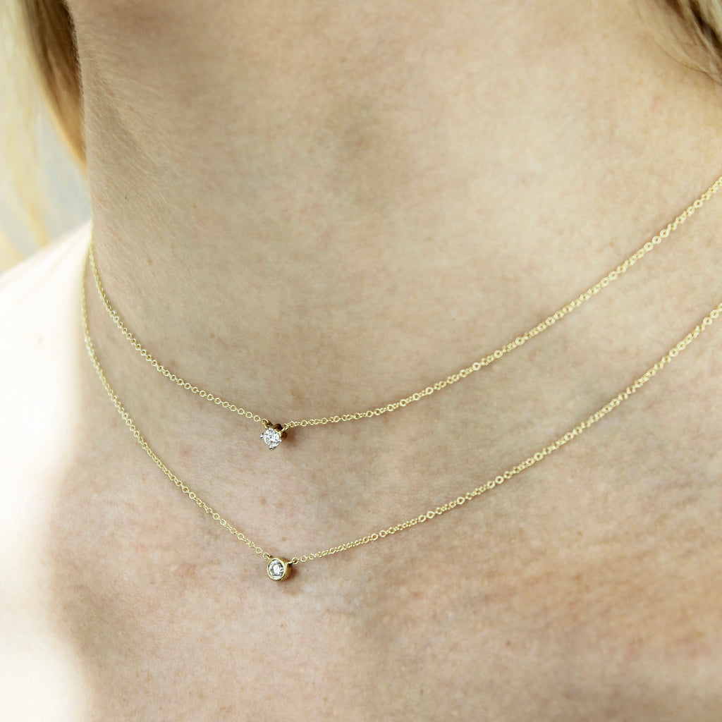 Diamond Prong Necklace - LETRÉM