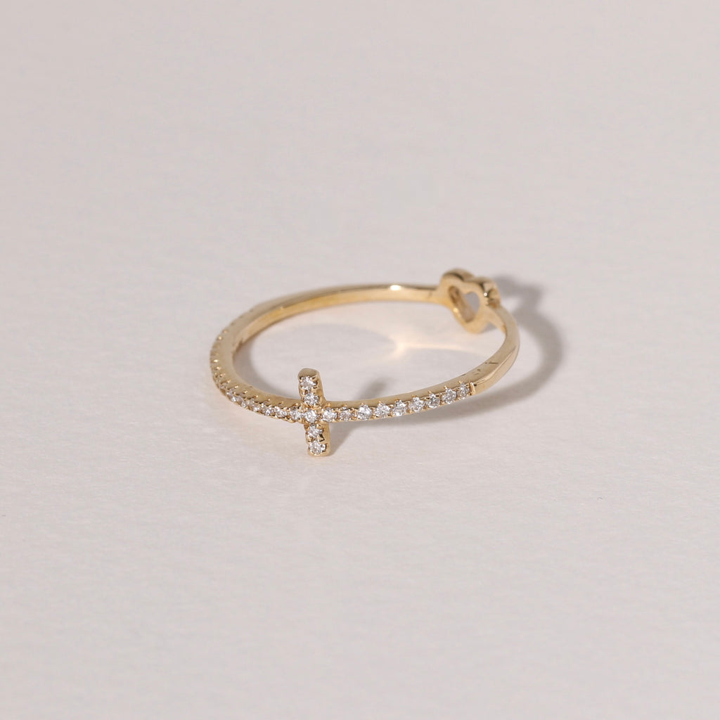 The Diamond Cross Ring with Hidden Heart