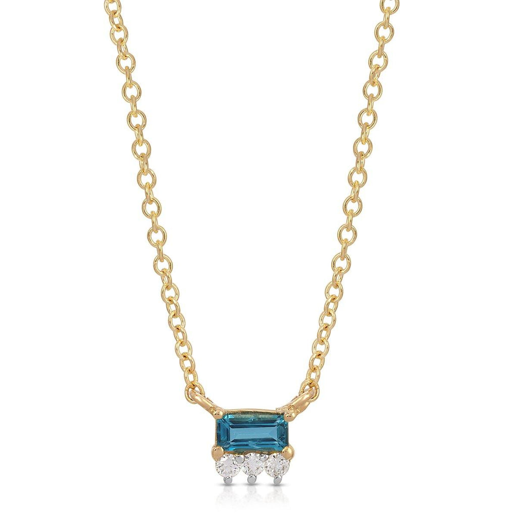 Blue Topaz & Diamond Necklace - LETRÉM