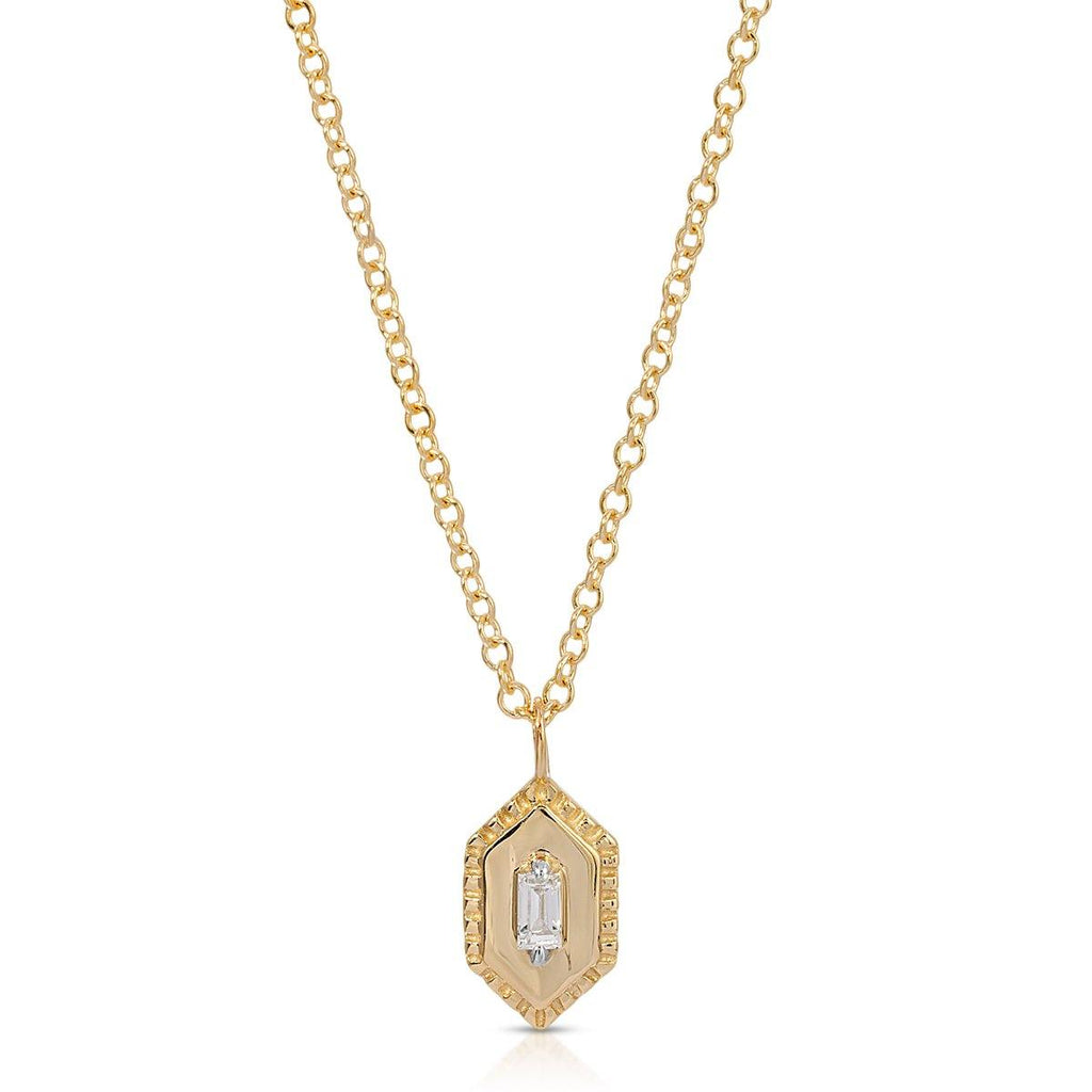 Diamond Baguette Vintage Necklace - LETRÉM