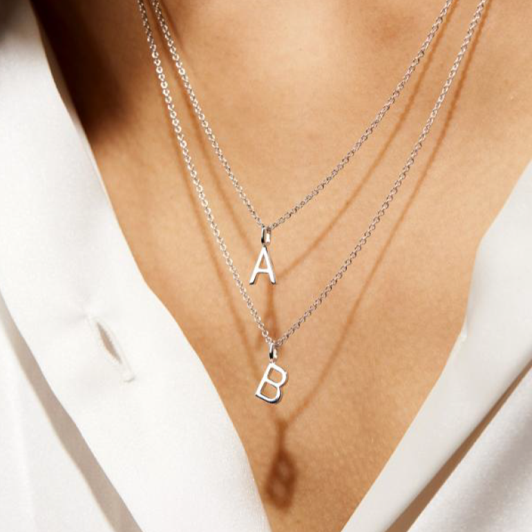 White Gold Initial Charm - LETRÉM