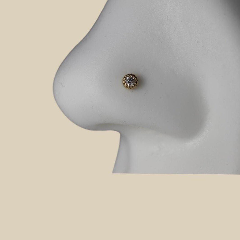 Diamond Bezel Filigree Nostril Screw - LETRÉM