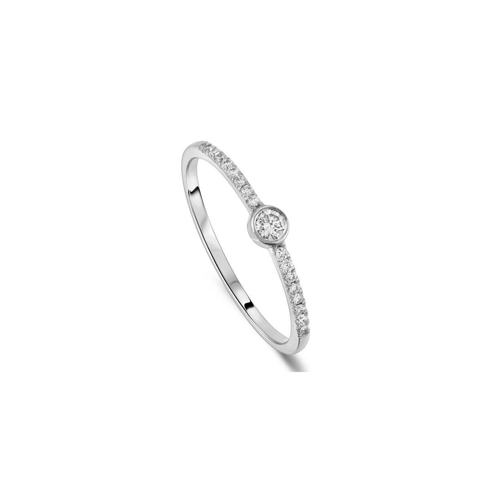 Round Diamond Pavé Bezel Ring - LETRÉM