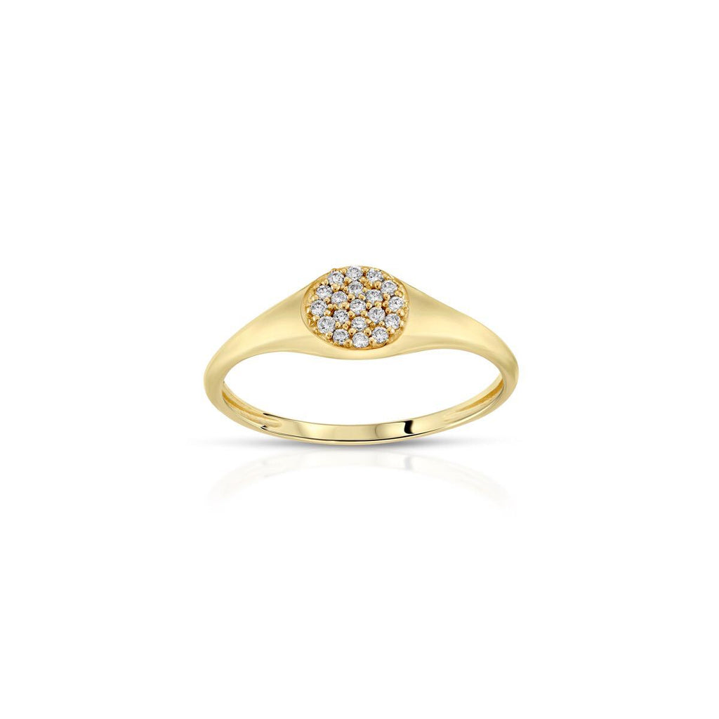 Diamond Pavé Signet Ring - LETRÉM