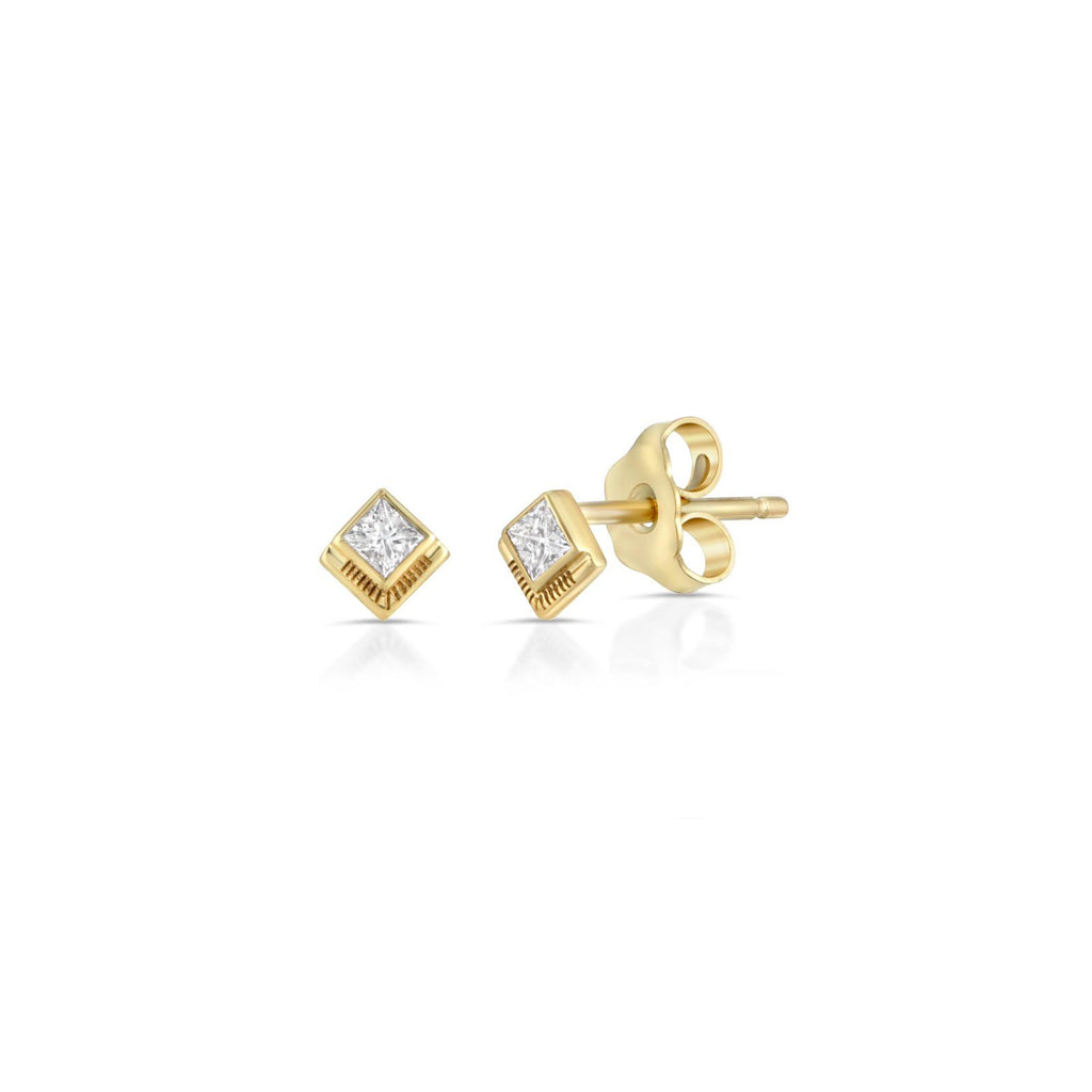 Princess Cut Studs w/ Pattern - LETRÉM